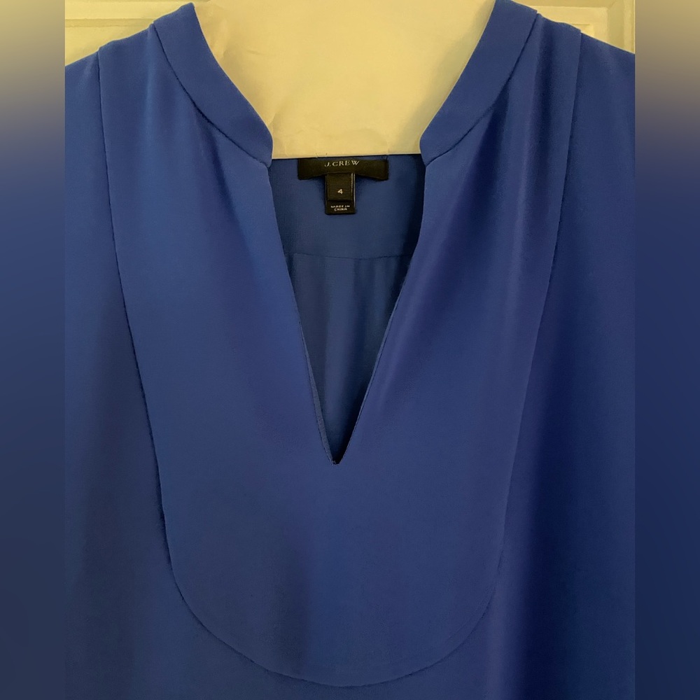 J Crew Women’s Size 4 Vibrant Blue Dress- Lined, Short-Sleeve, Knee Length - Picture 4 of 6
